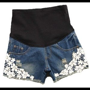 🚨SOLD🚨 Laced Jeans Shorts